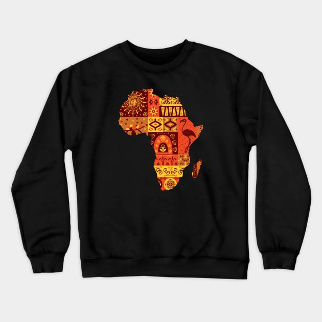 African Culture Safari Tribal Art Design Crewneck Sweatshirt by SpaceManSpaceLand